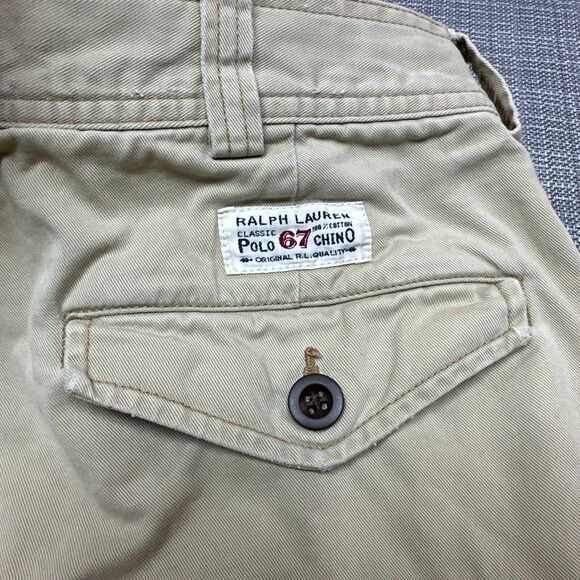 Polo Ralph Lauren Cargo Shorts Men 34 Tan Utility Baggy Skater Distressed Grunge - Picture 9 of 11